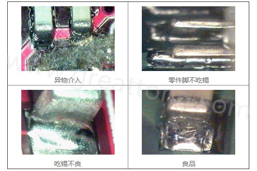 300X顯微鏡主要檢測(cè)這些PCBA加工問(wèn)題：異物介入、零件腳不吃錫、 吃錫不良。