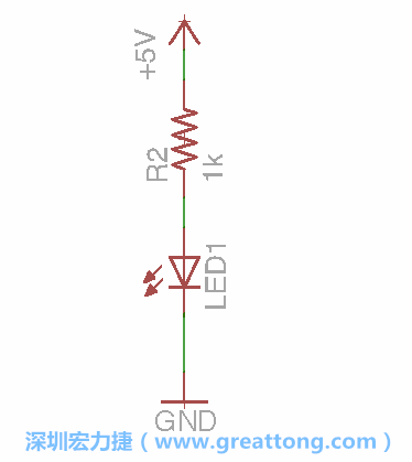 如圖所示放置一個(gè)開關(guān)（switch）、10K電阻器（10k resistor）和0.1μF的電容（0.1μF capacitor），并把開關(guān)的一端連到接地端上。