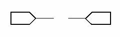 端點(diǎn)連接符號(hào)符號(hào)有下列二種，可使用鍵盤(pán) [Ctrl + Tab] 鍵切換：